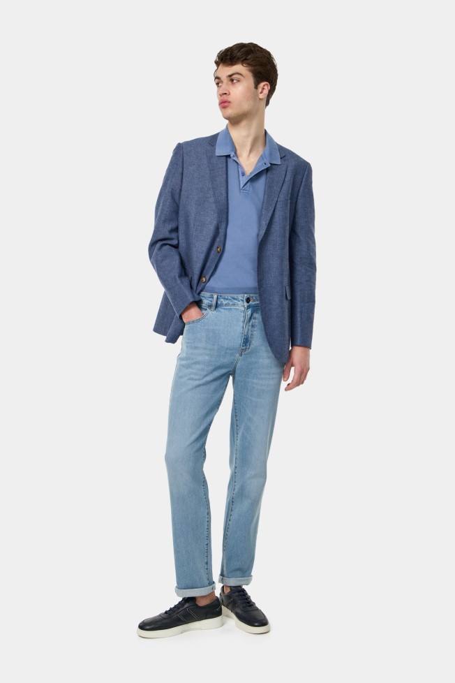 Blazer en lino y algodón regular fit Blazer en lino y algodón regular fit
