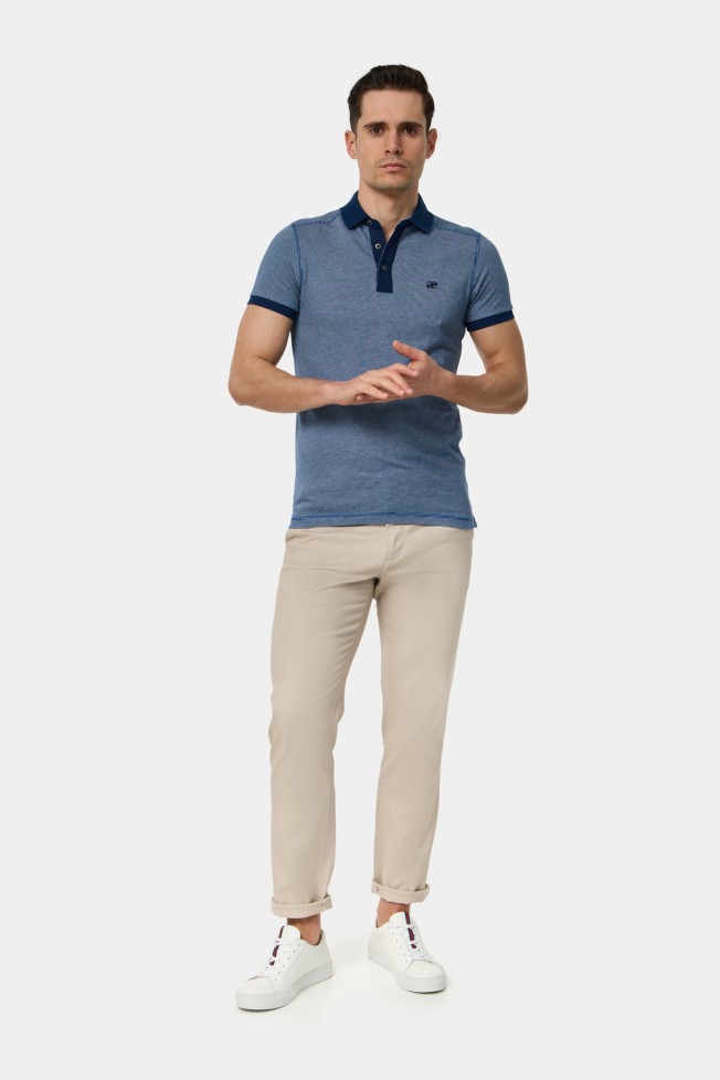 Polo jersey de riscas Polo jersey de riscas