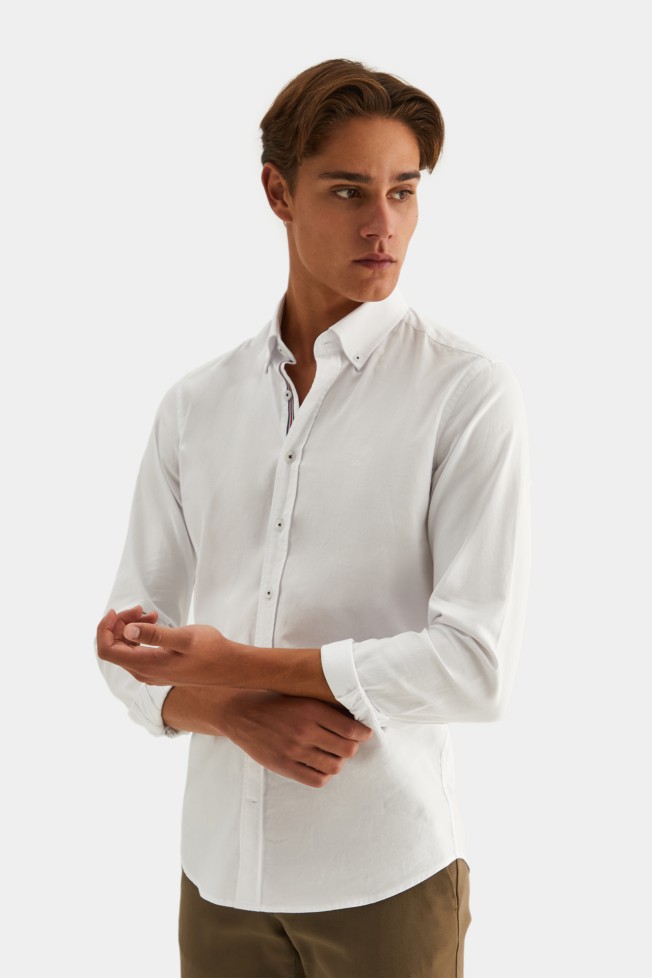 Camisa slim fit 100% algodn
