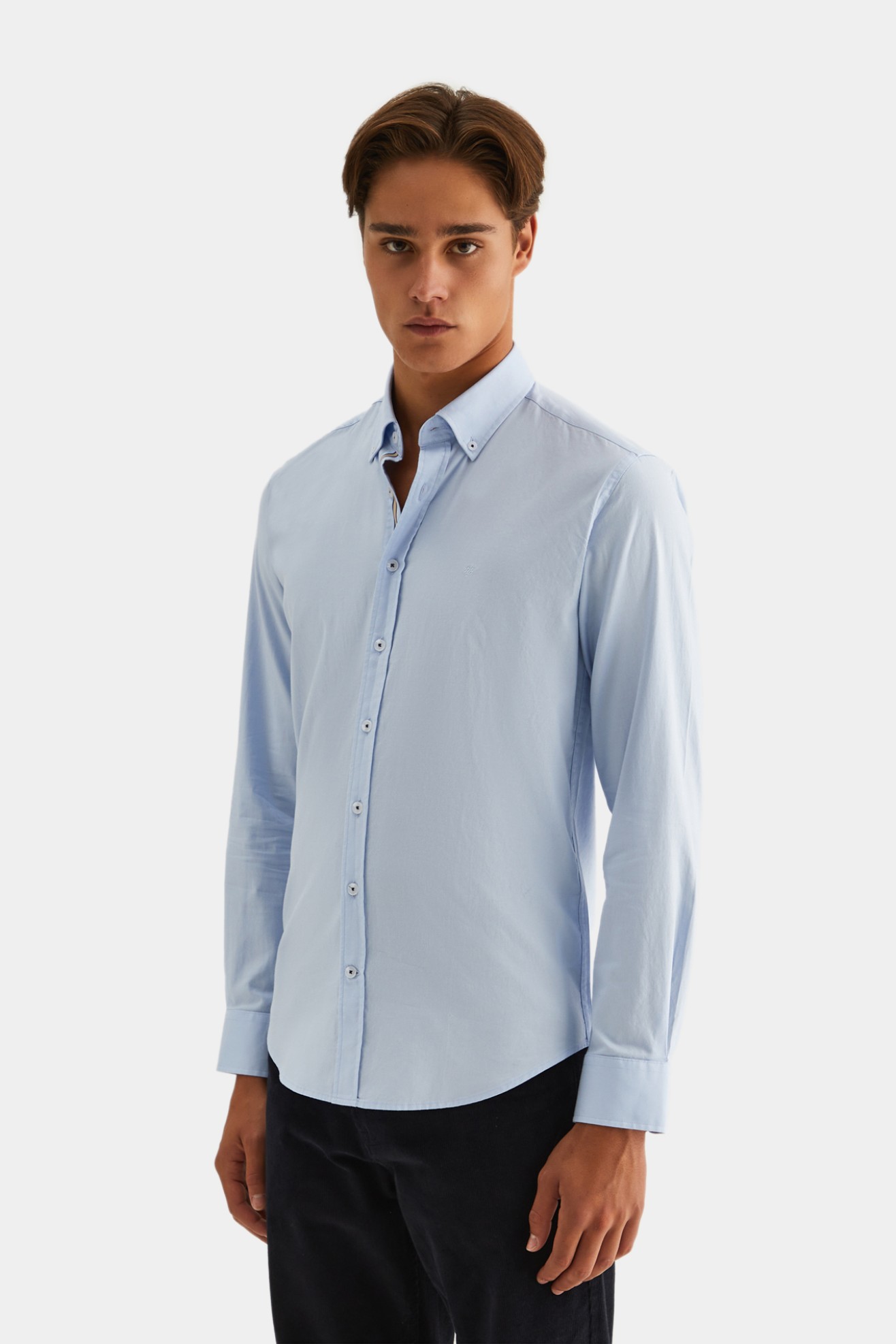 Camisa slim fit 100% algodo