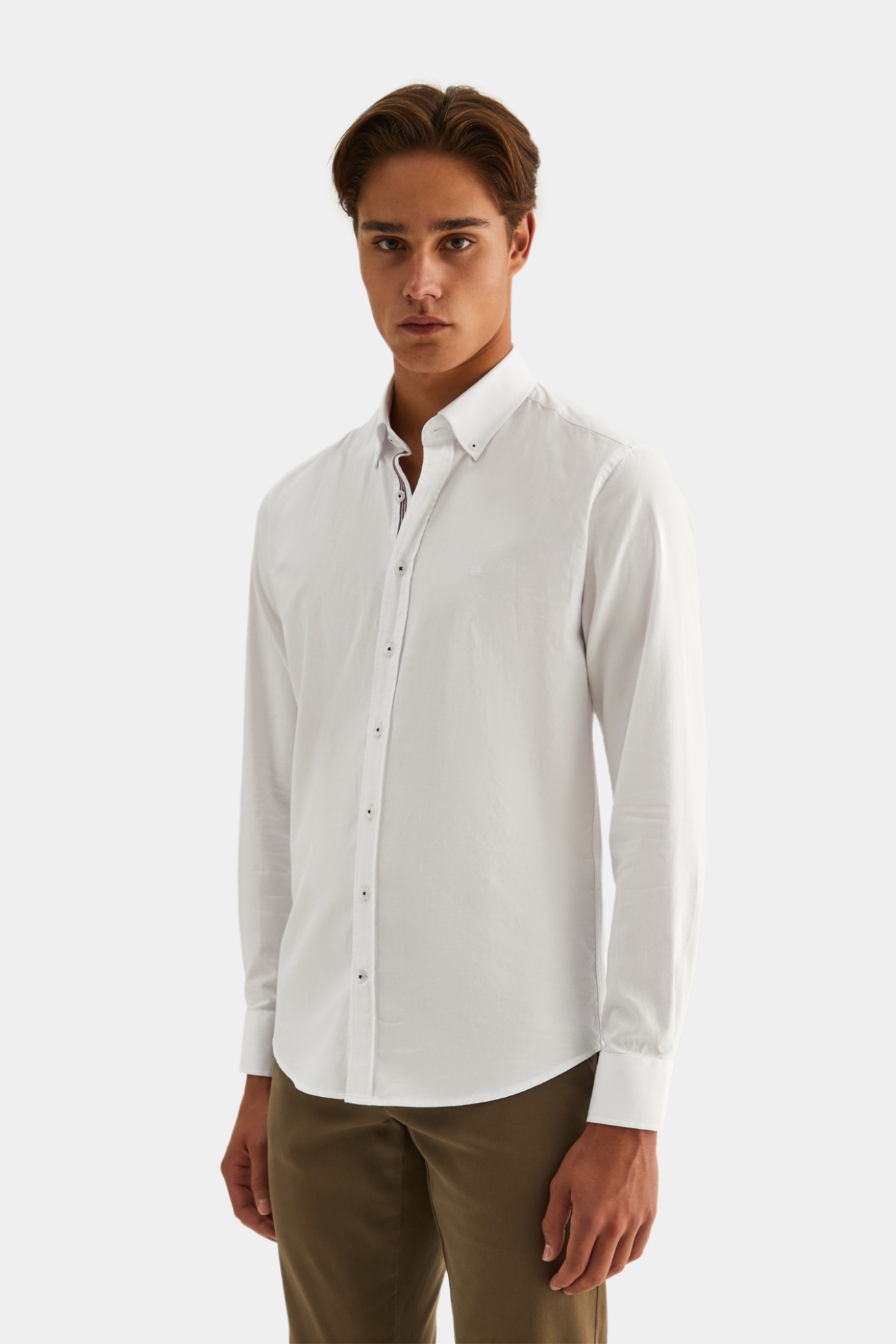 Camisa slim fit 100% algodo