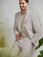 Traje de algodn y lino slim fit