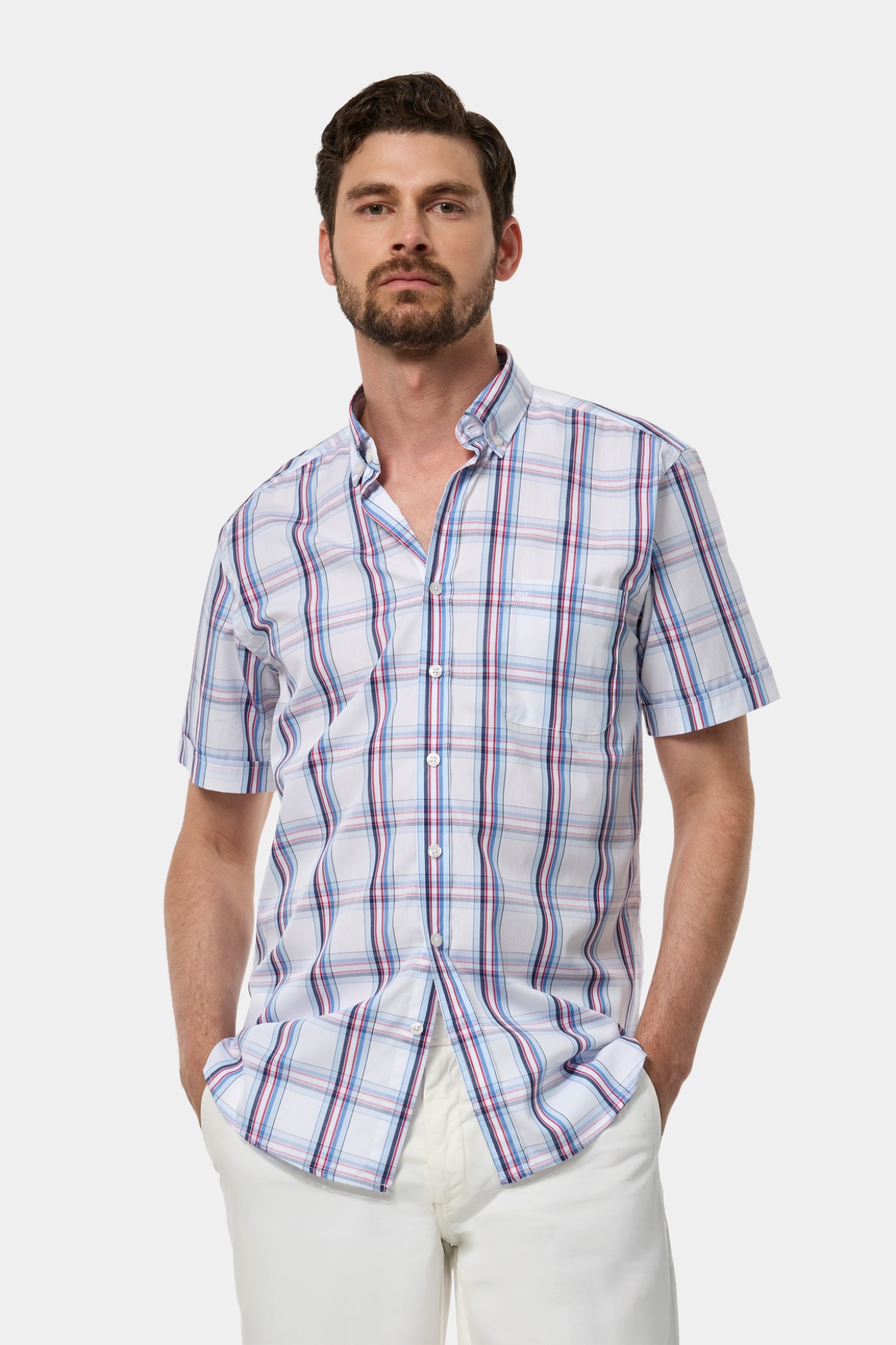 Camisa de cuadros de manga corta