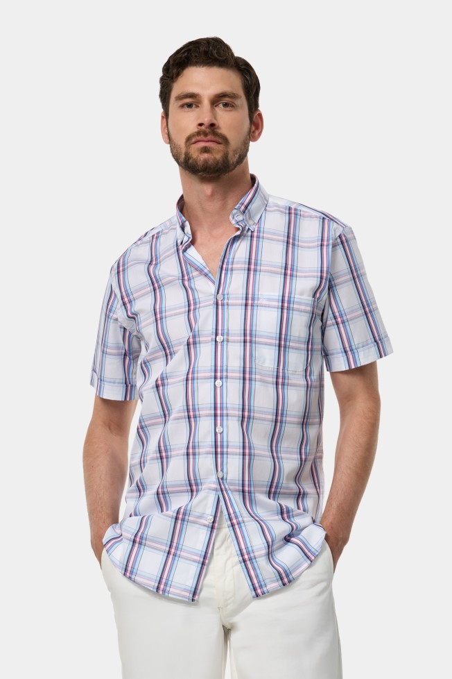 Camisa de cuadros de manga corta Camisa de cuadros de manga corta