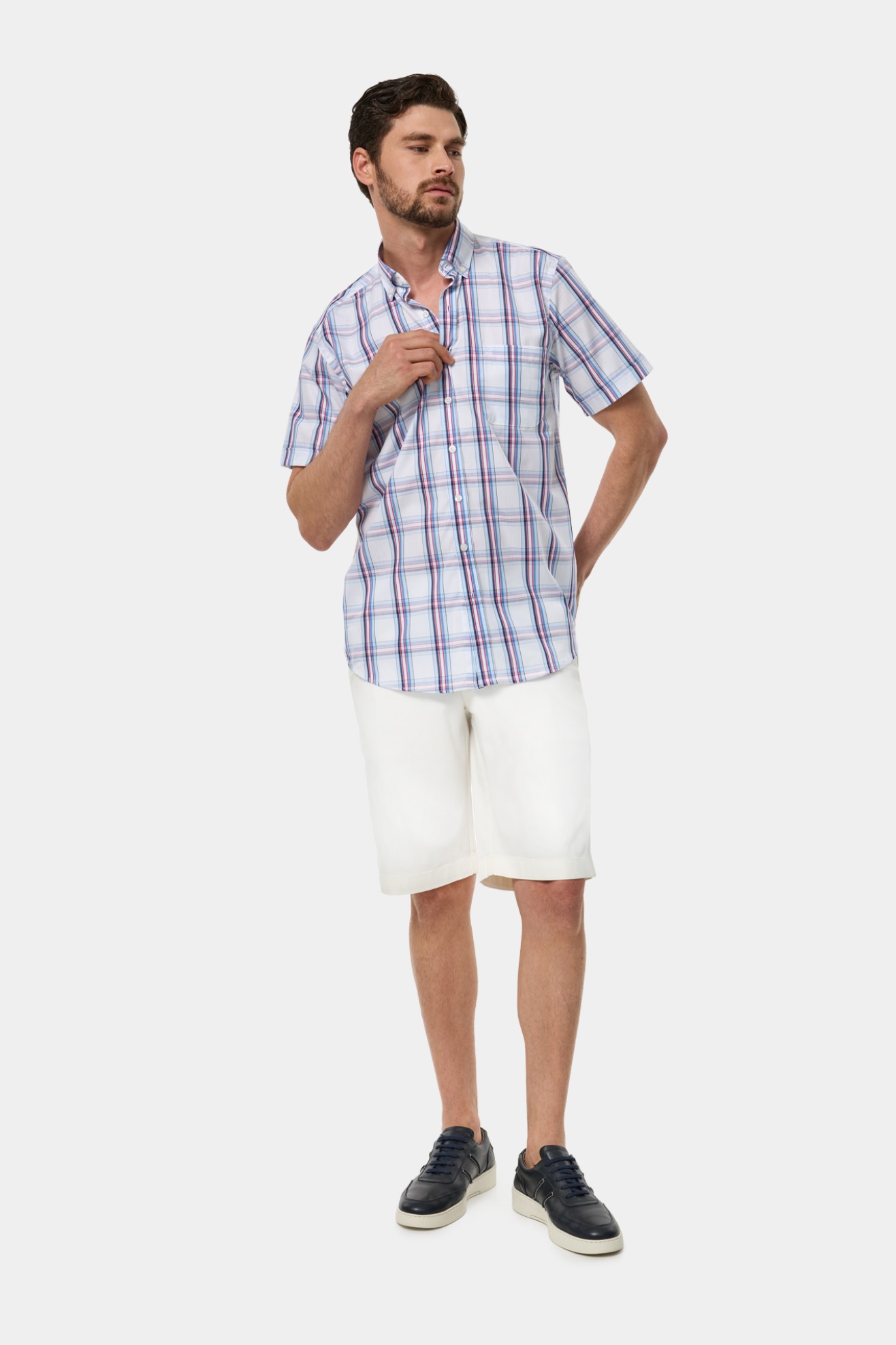 Camisa de cuadros de manga corta