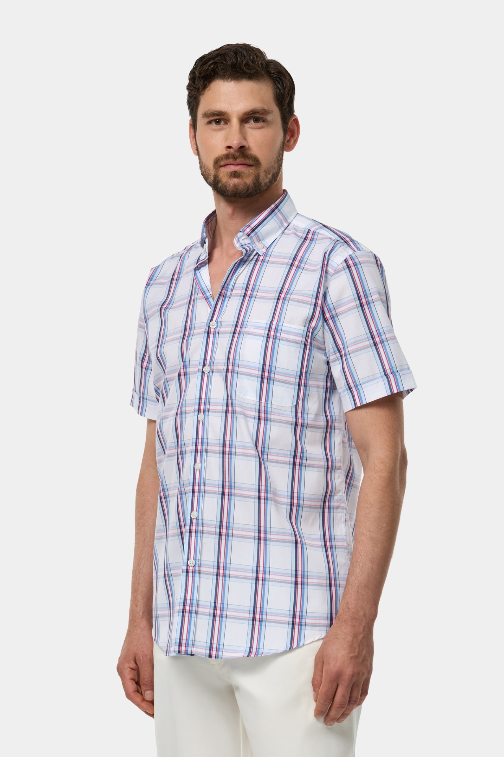 Camisa de cuadros de manga corta