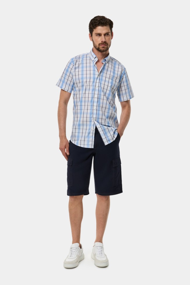 Camisa de cuadros de manga corta