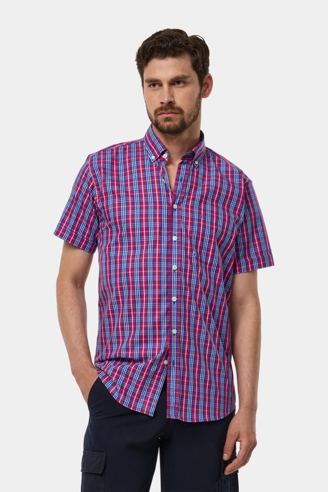 Camisa de cuadros de manga corta