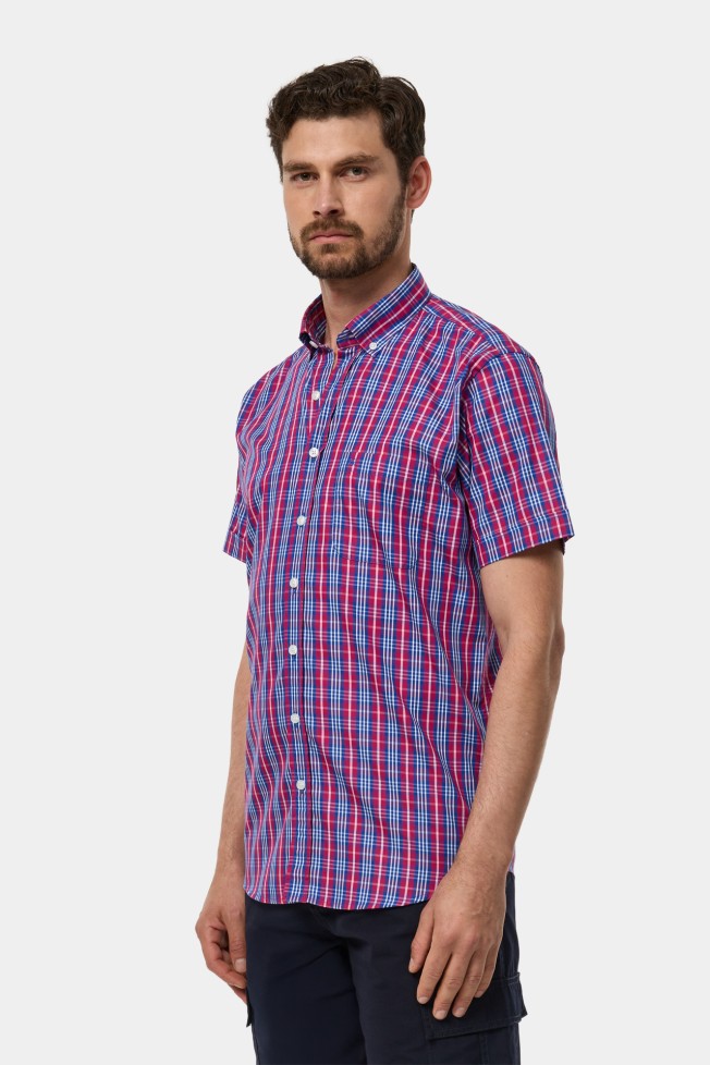 Camisa de cuadros de manga corta