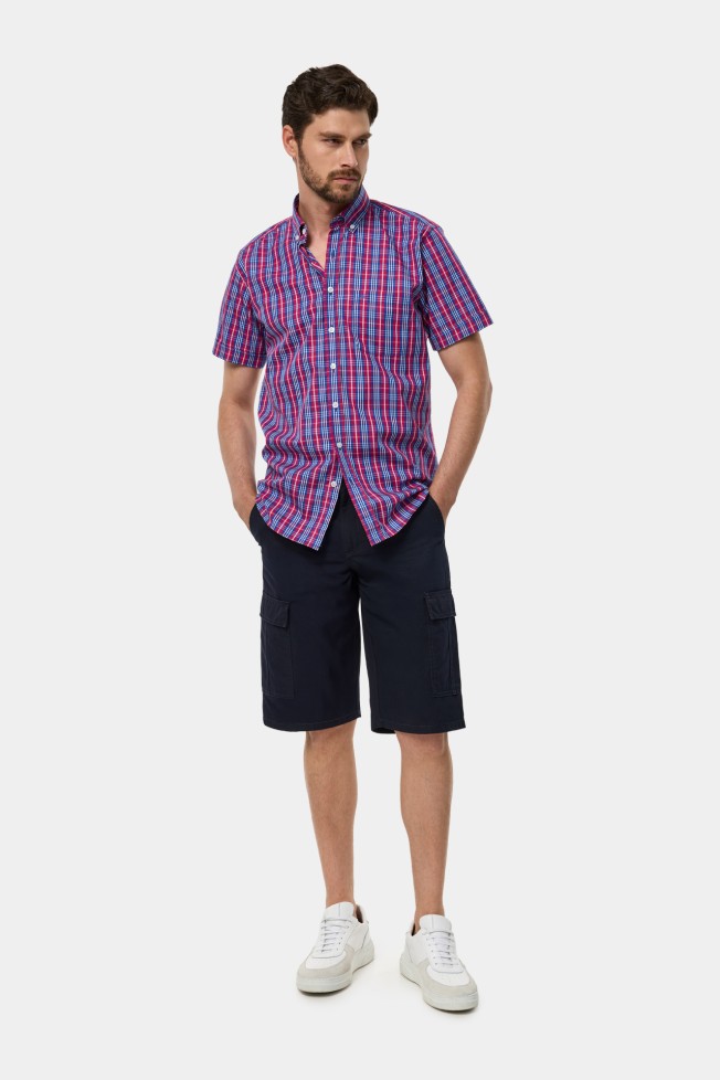 Camisa de cuadros de manga corta