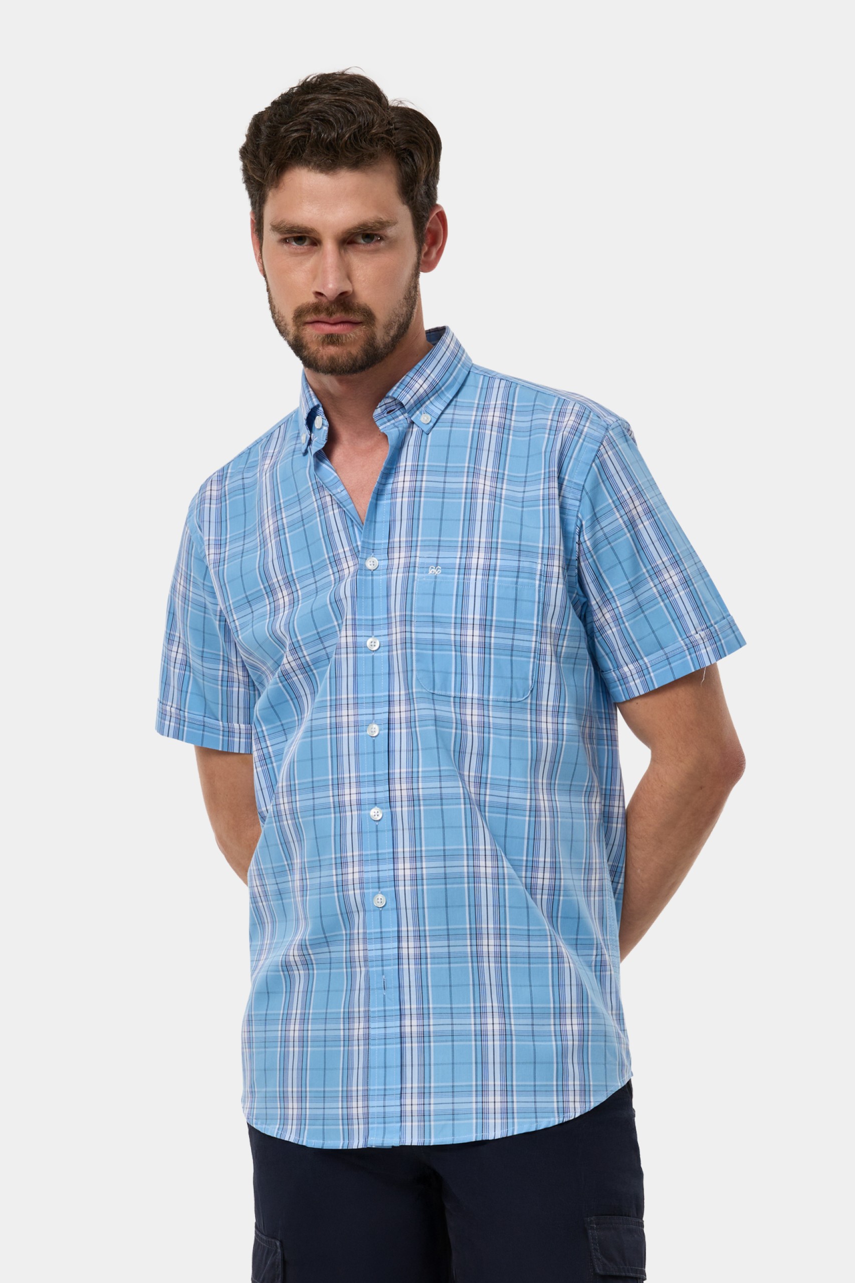 Camisa de cuadros de manga corta