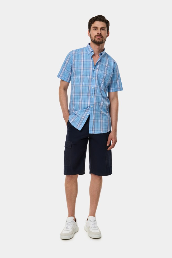 Camisa de cuadros de manga corta