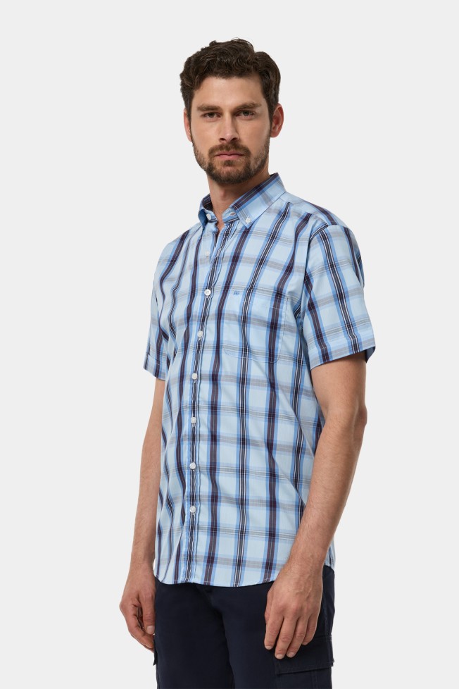 Camisa de cuadros de manga corta Camisa de cuadros de manga corta