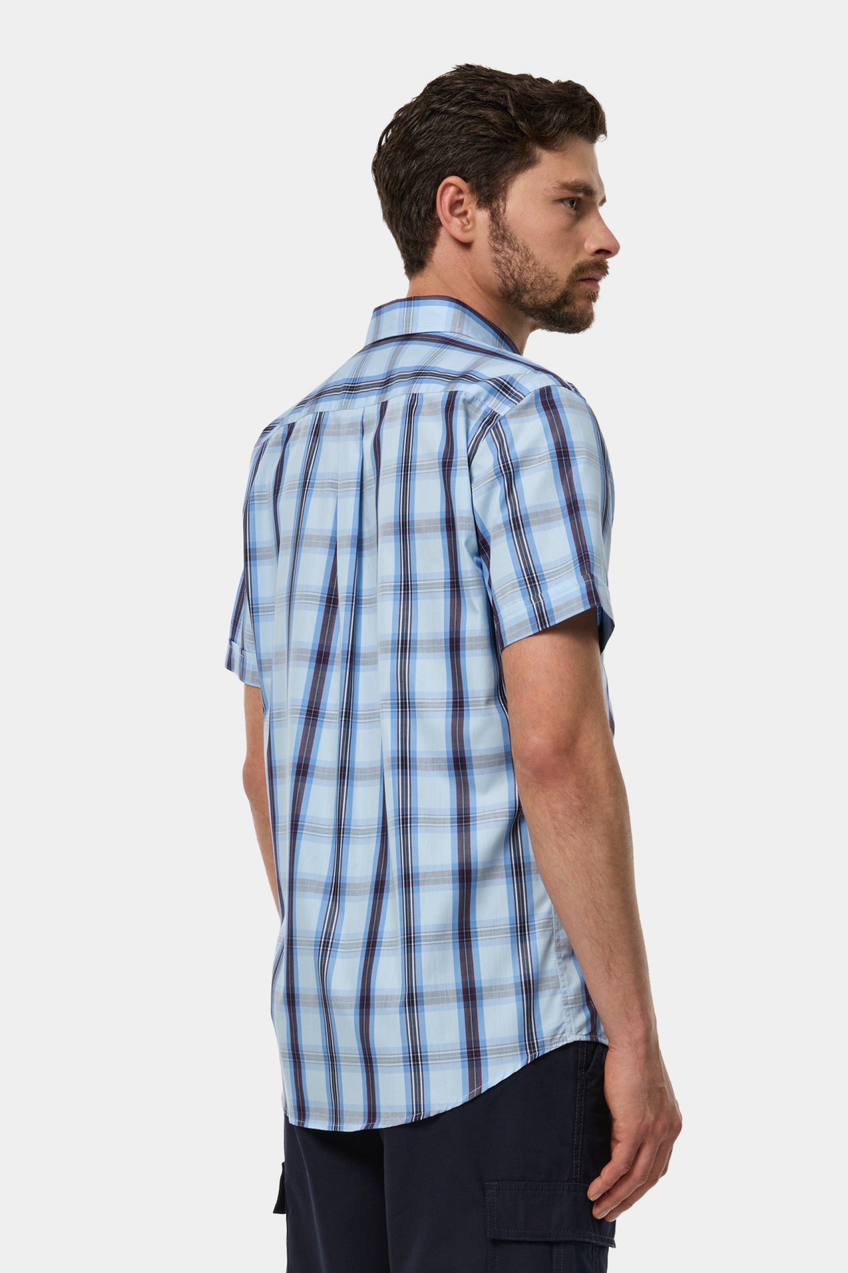 Camisa de cuadros de manga corta