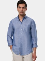 Camisa em linho e algodo regular fit