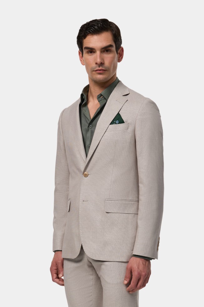 Fato em algodão e linho slim fit Fato em algodão e linho slim fit