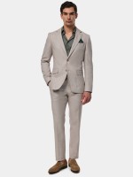 Fato em algod�o e linho slim fit