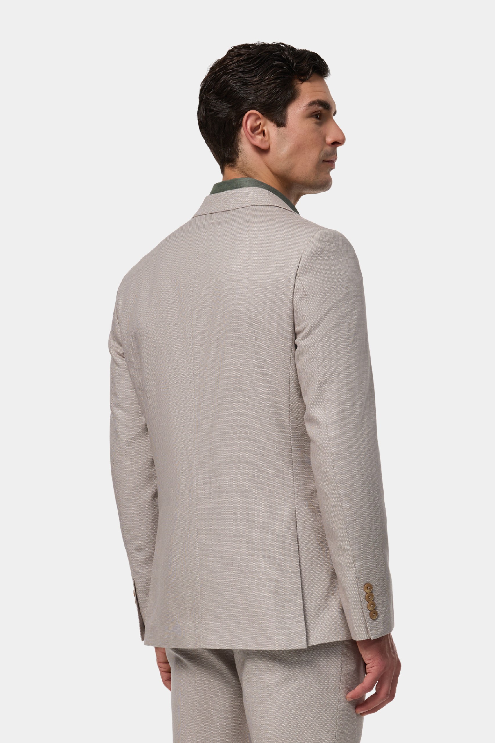 Traje de algodón y lino slim fit