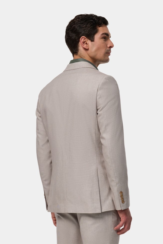 Fato em algodão e linho slim fit Fato em algodão e linho slim fit