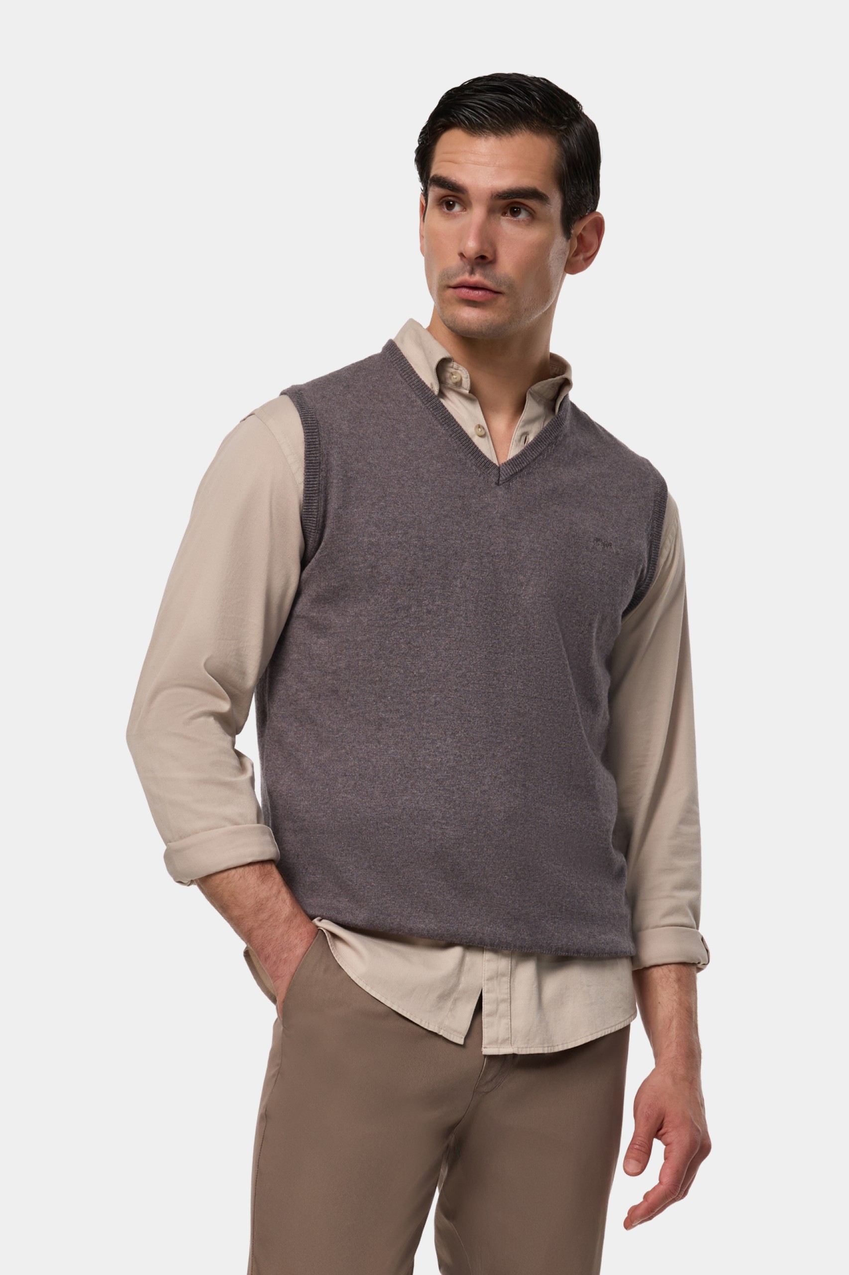 Chaleco de algodón y lana