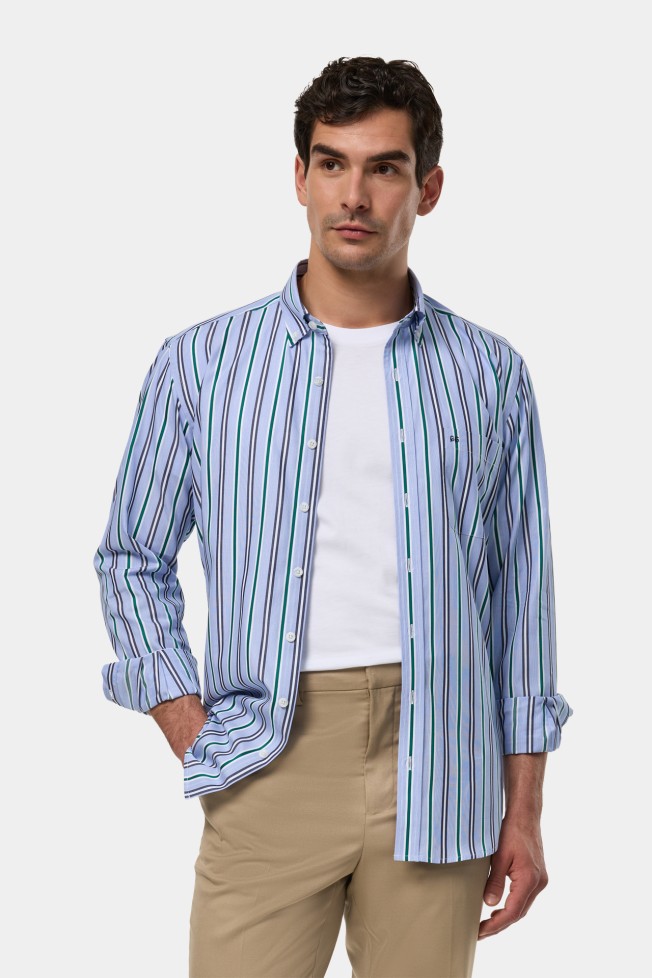 Camisa s riscas regular fit
