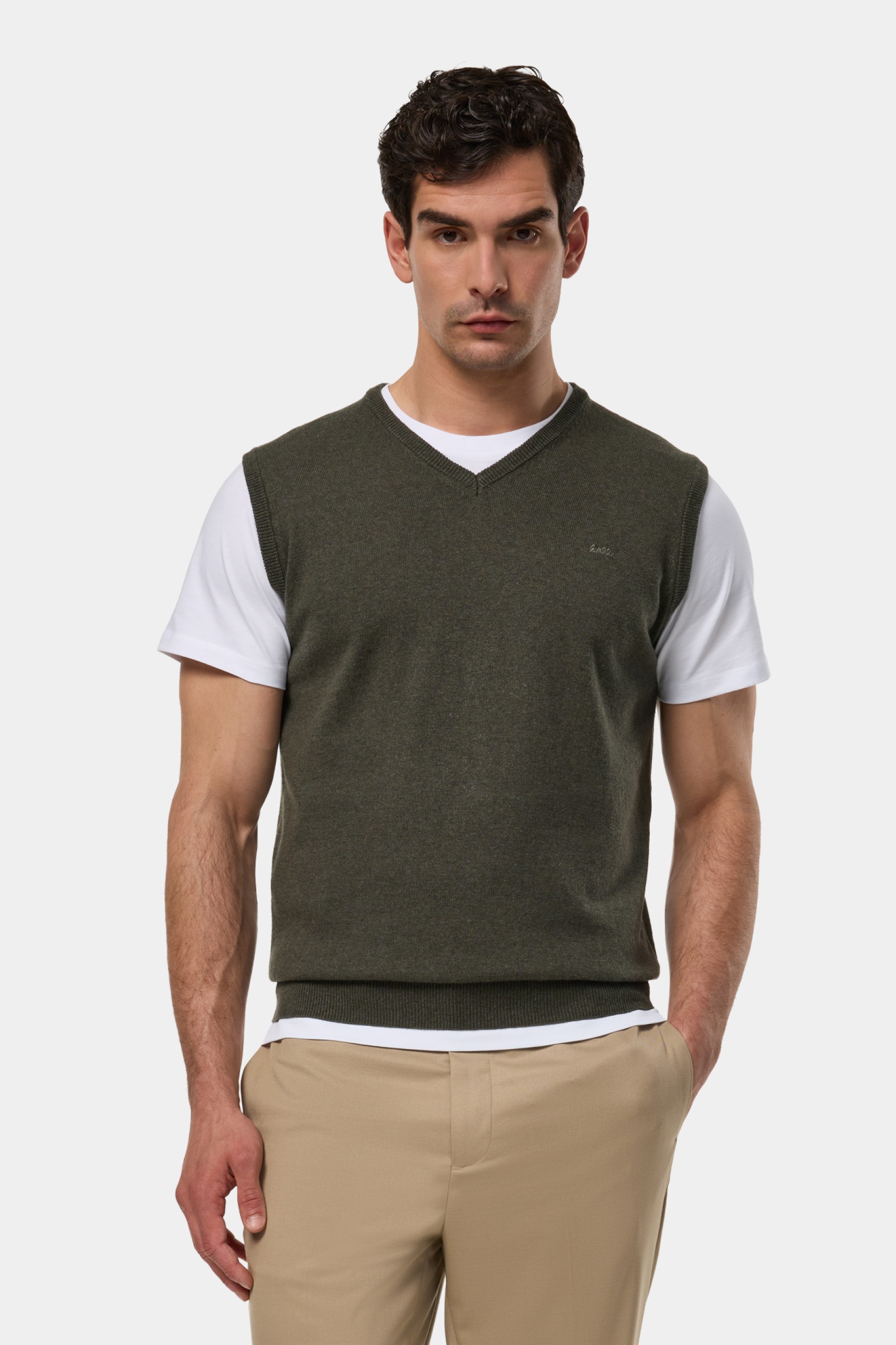 Chaleco de algodón y lana