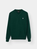 Pullover con cuello de pico 