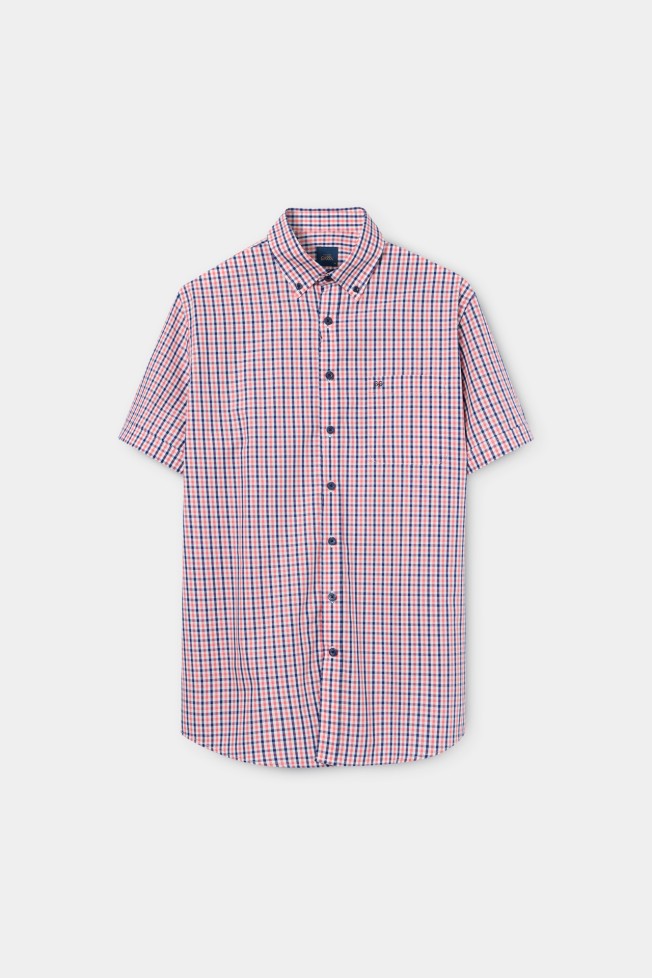 Camisa xadrez manga curta