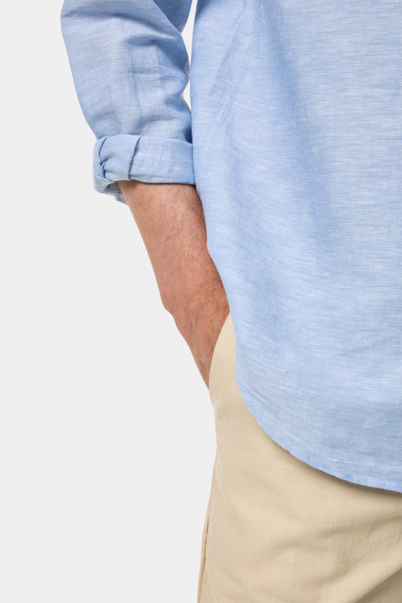 Camisa em linho e algodo regular fit