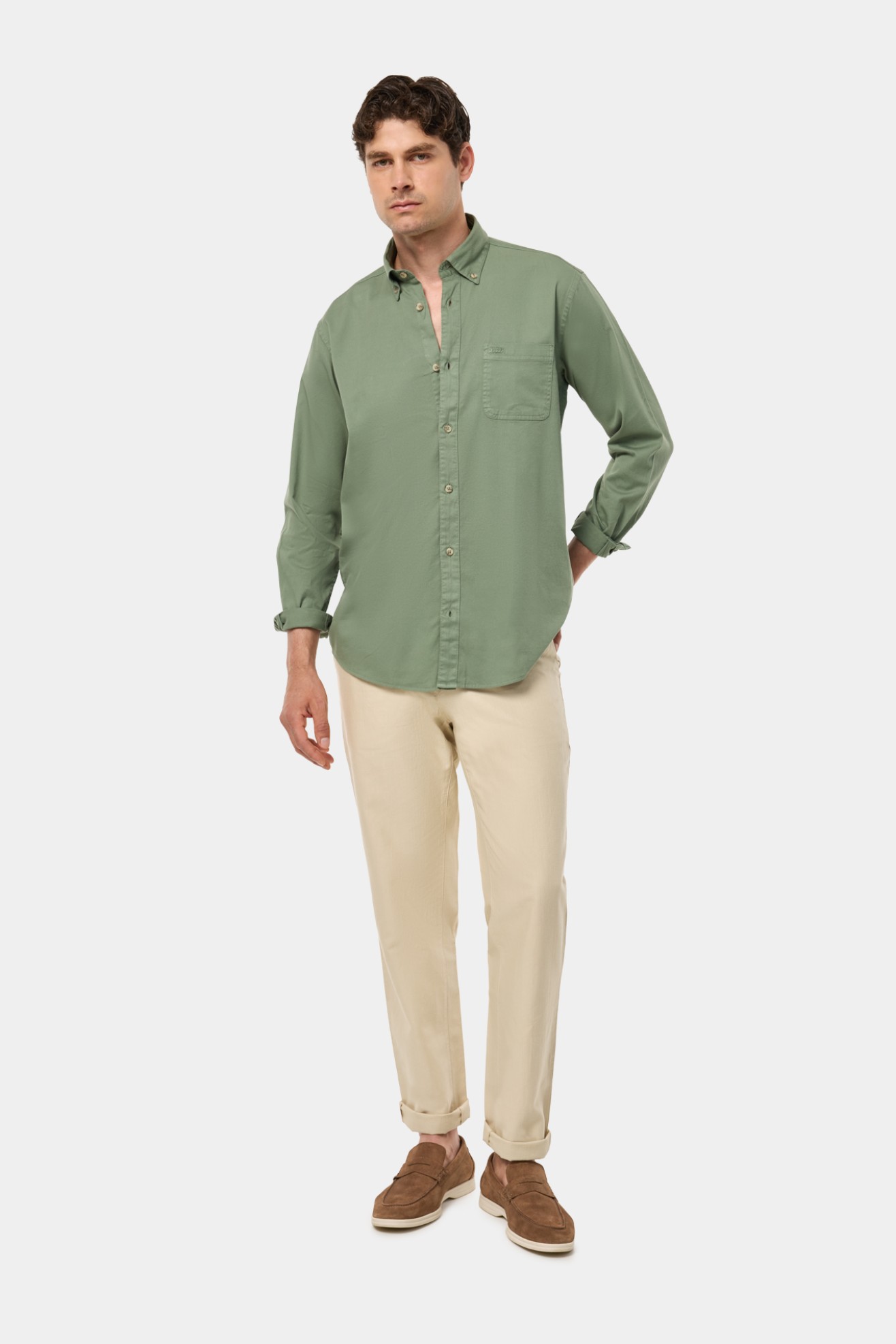 Camisa regular fit em algodo