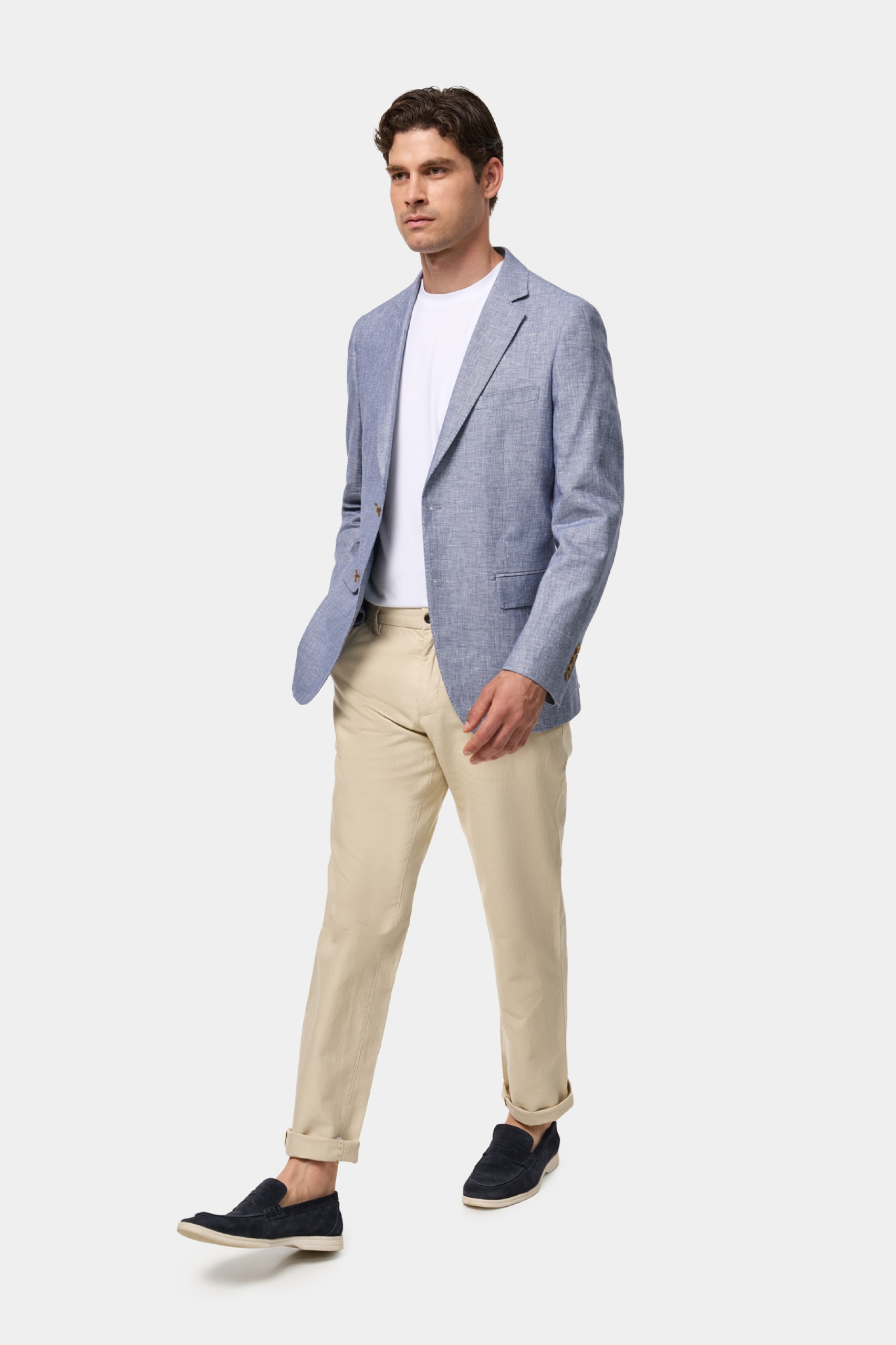 Blazer en lino y algodón slim fit