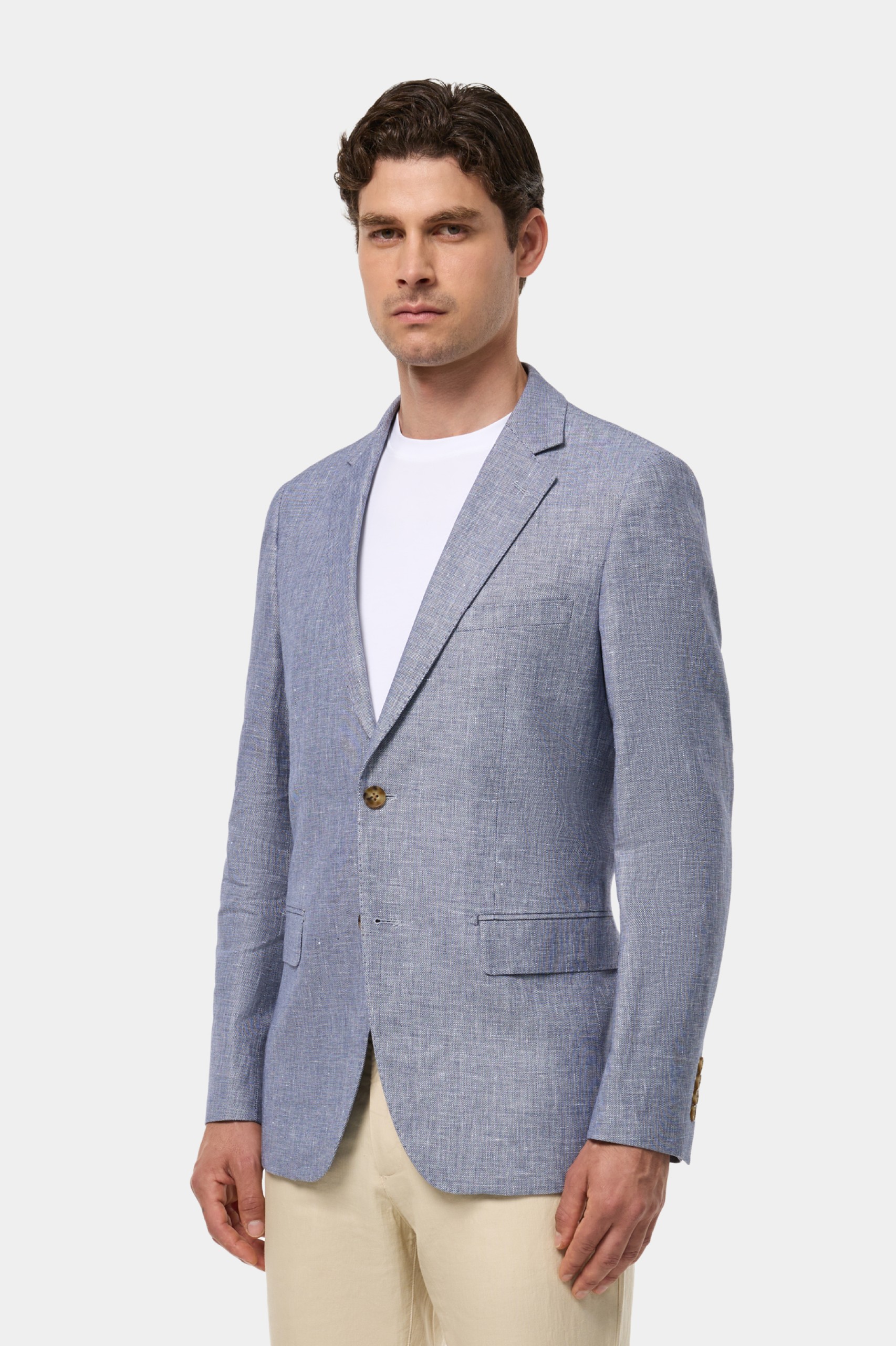 Blazer en lino y algodón slim fit