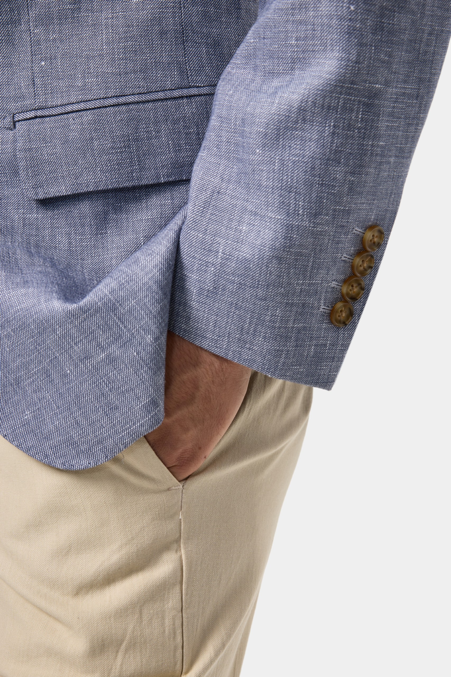 Blazer en lino y algodón slim fit