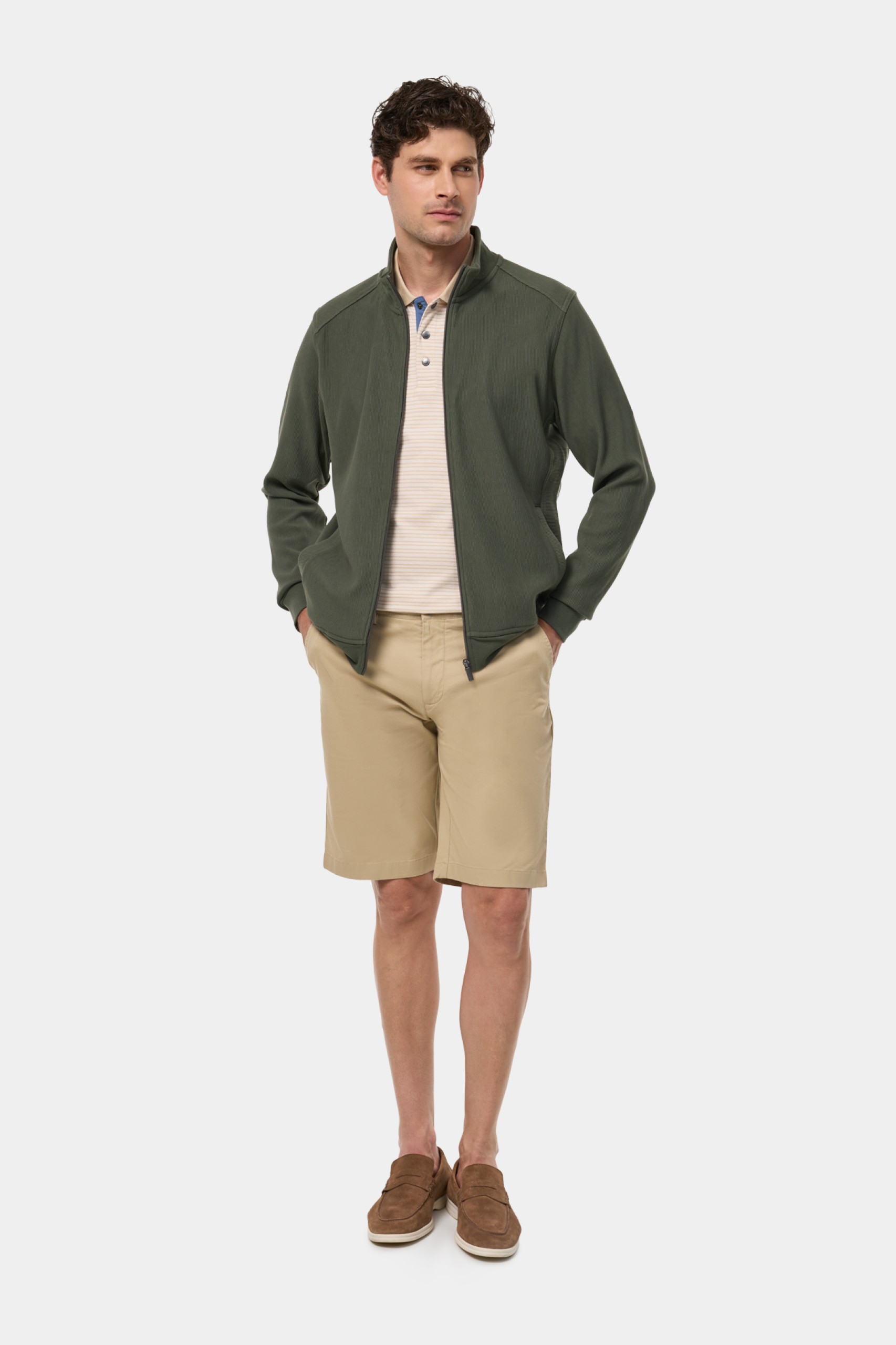 Chaqueta de punto acanalado