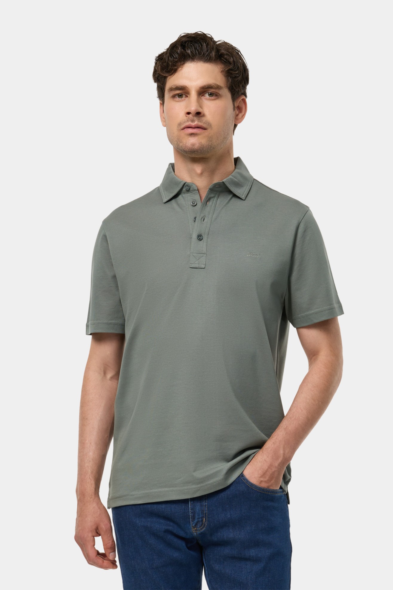 Polo piqu em algodo
