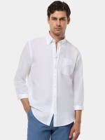 Camisa em linho e algodo regular fit