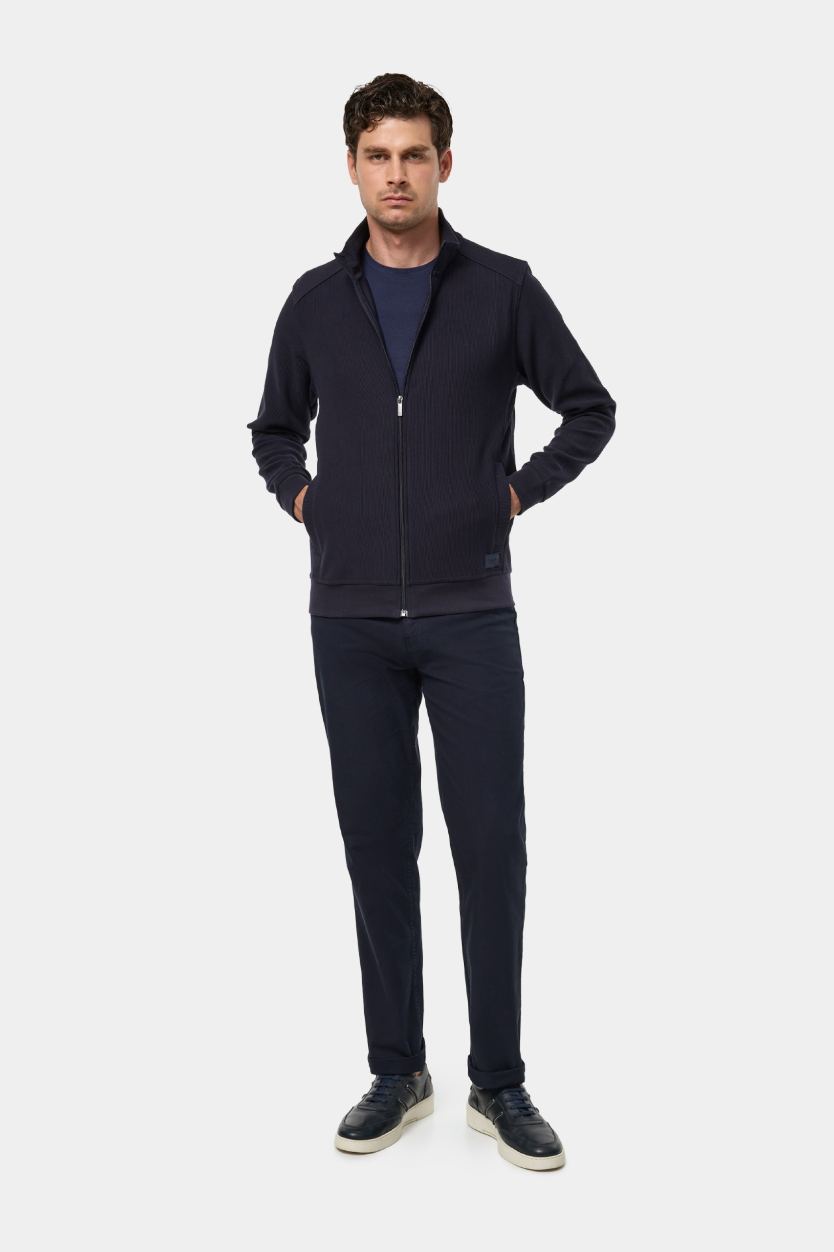 Chaqueta de punto acanalado