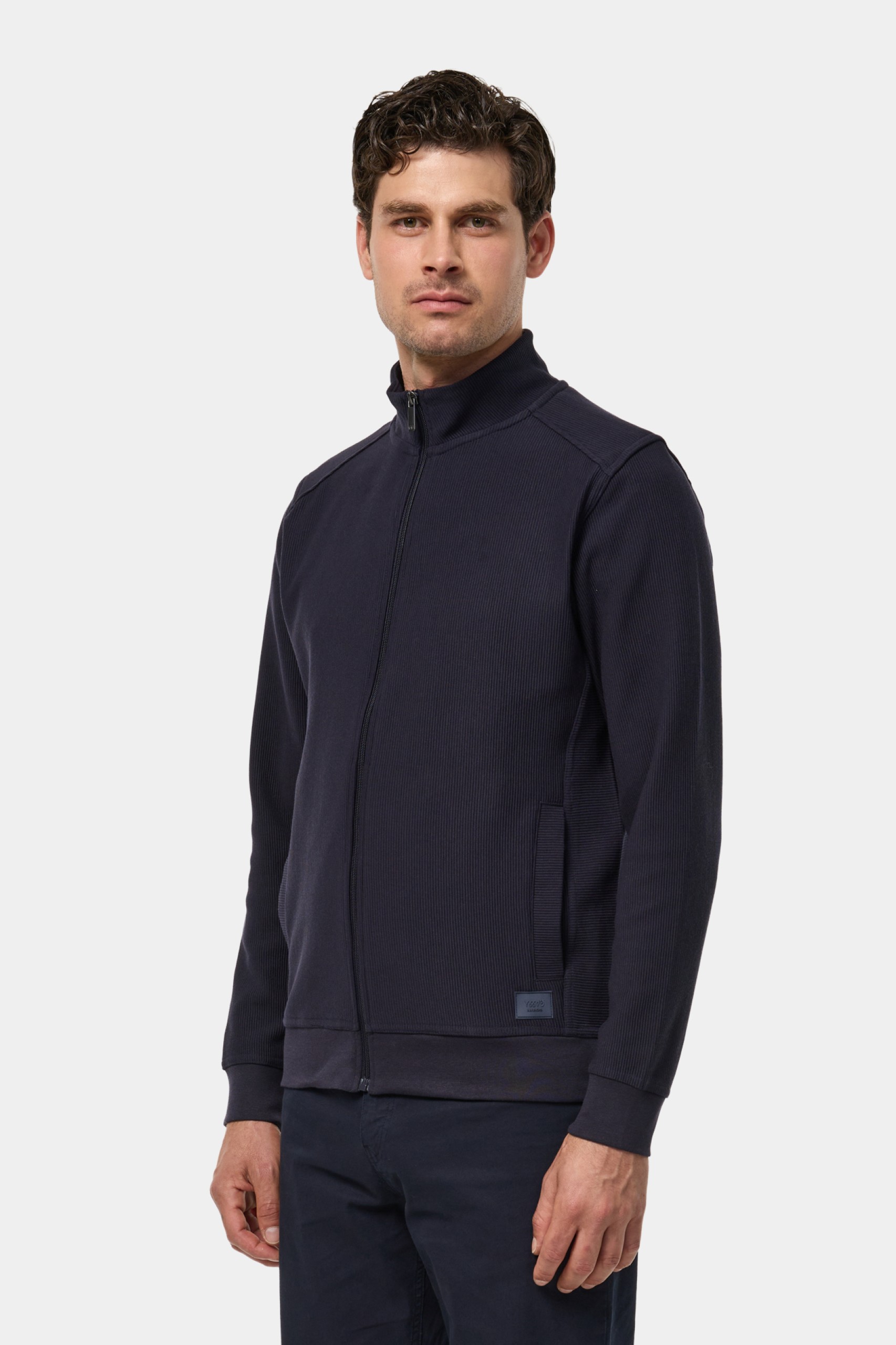 Chaqueta de punto acanalado