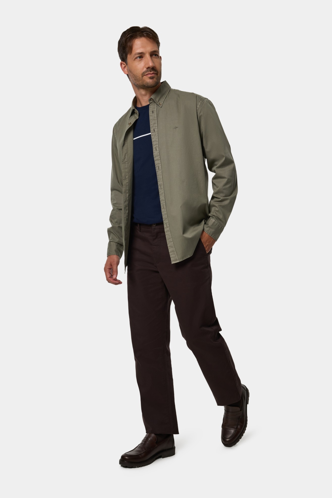 Camisa regular fit em algodo