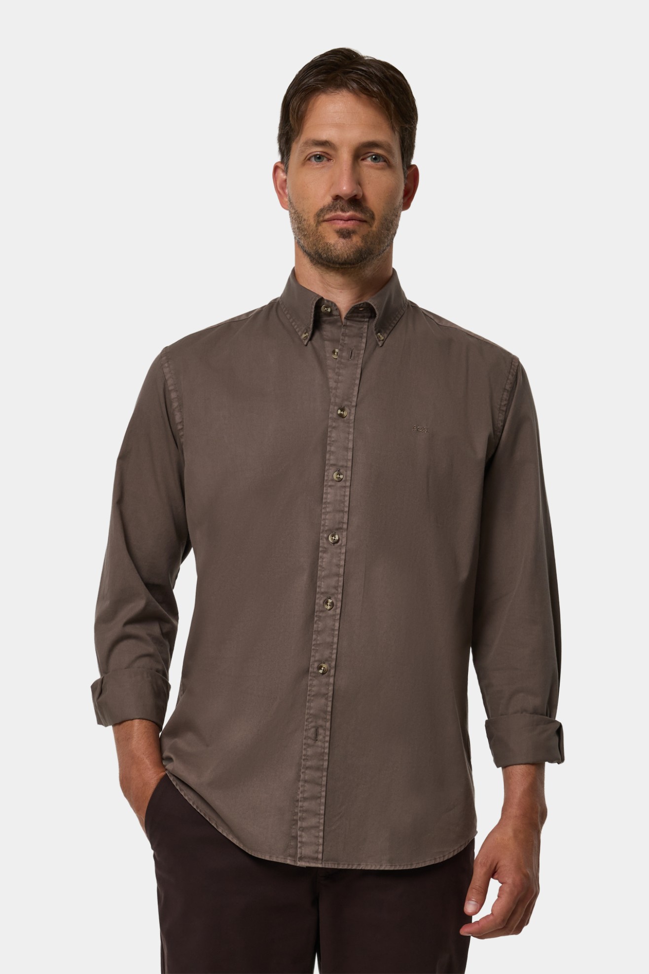 Camisa de corte regular en algodn