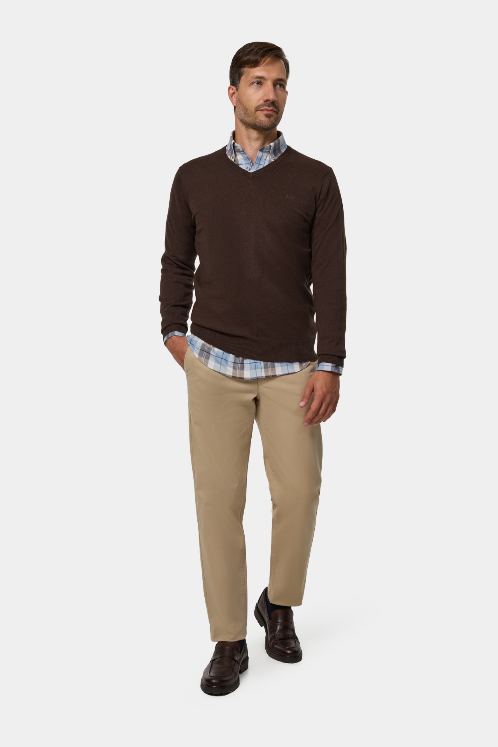 Jersey de punto de algodón y cachemira