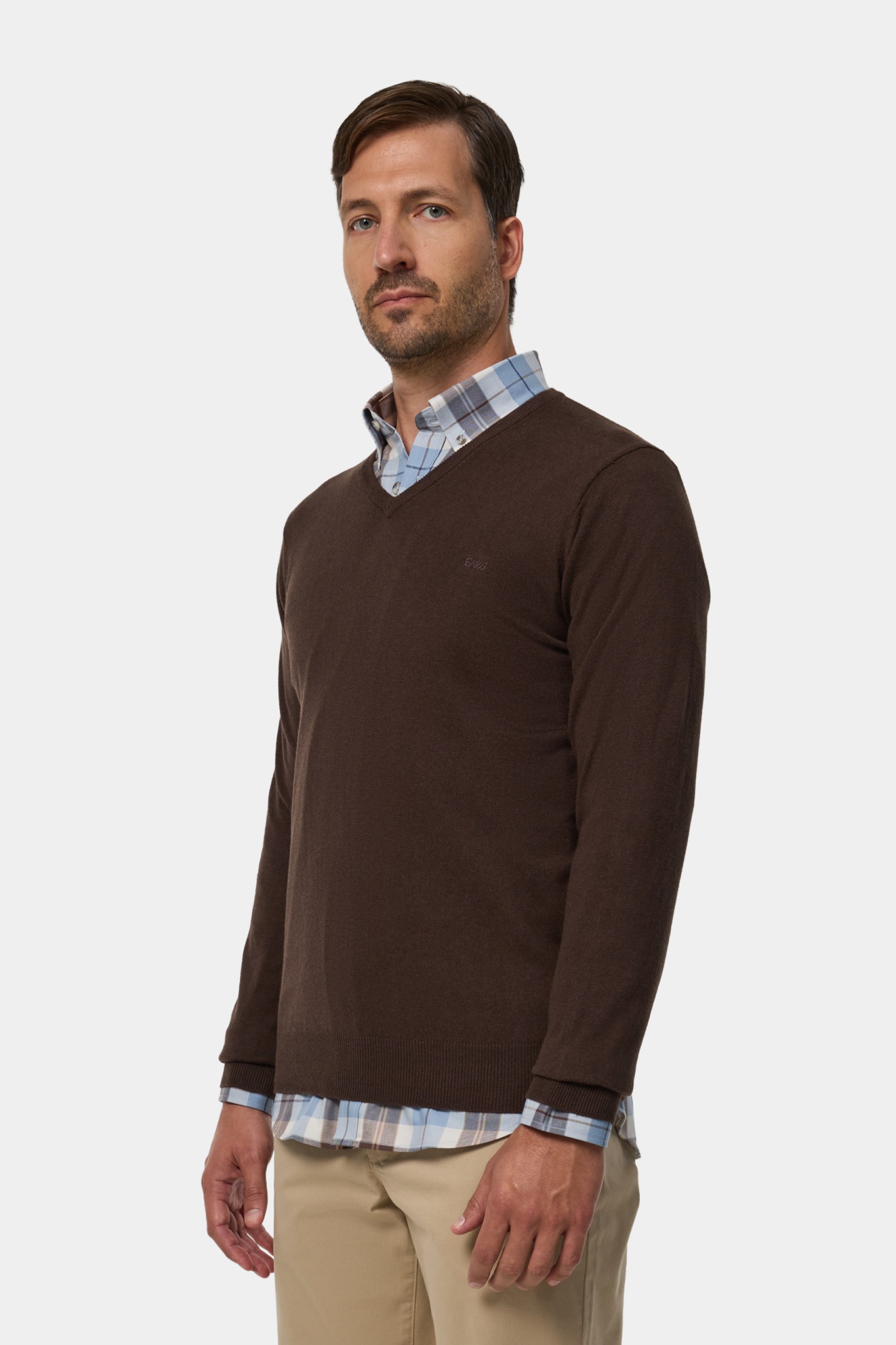 Jersey de punto de algodón y cachemira