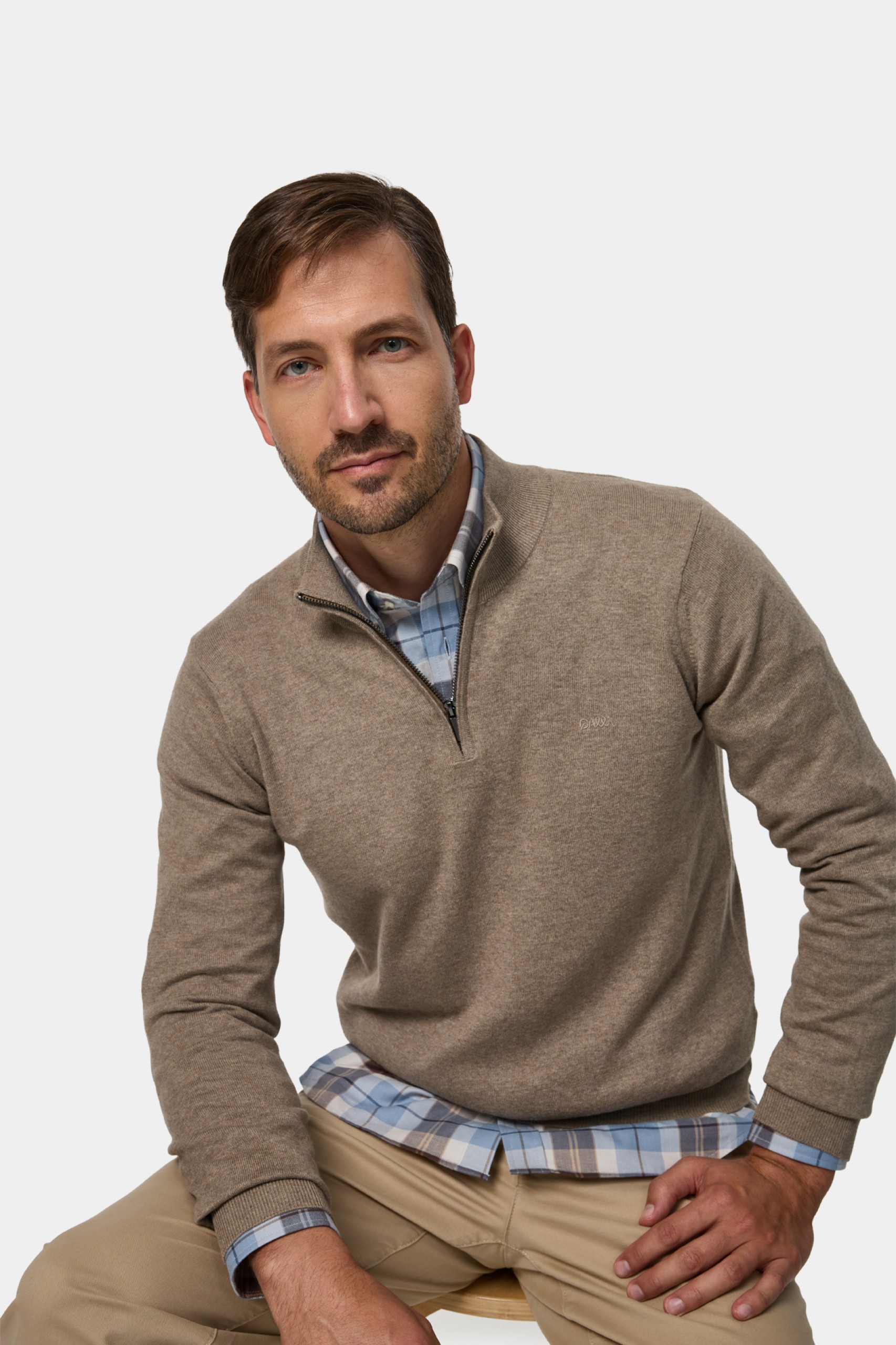 Jersey de punto de algodón y cachemira