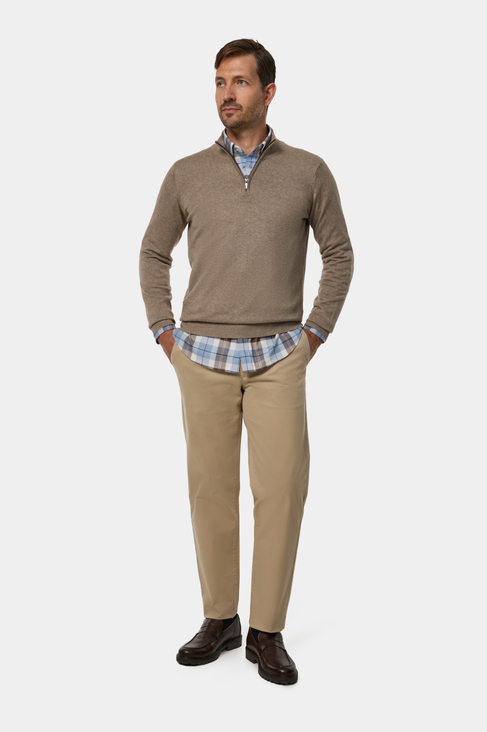 Jersey de punto de algodón y cachemira