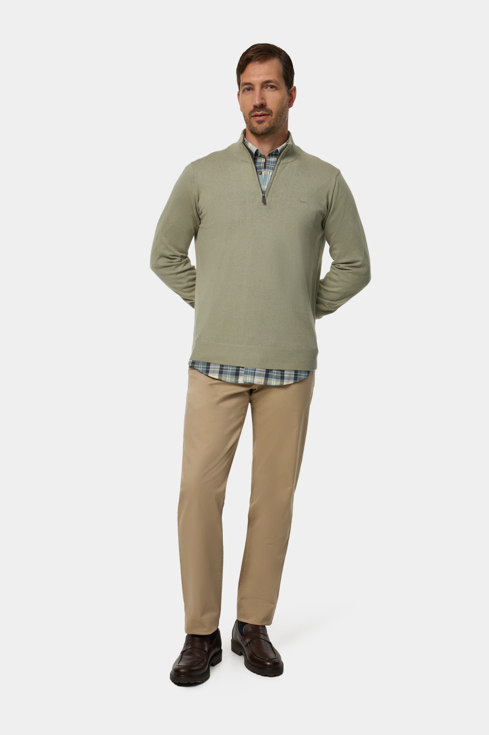 Jersey de punto de algodón y cachemira