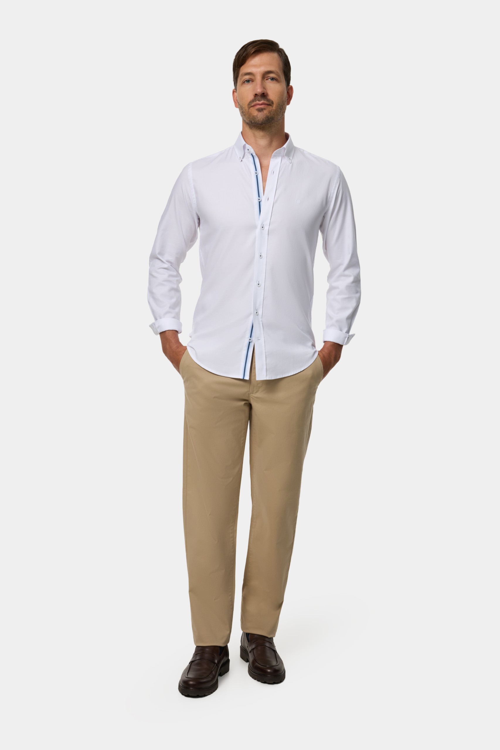Camisa slim fit de algodón