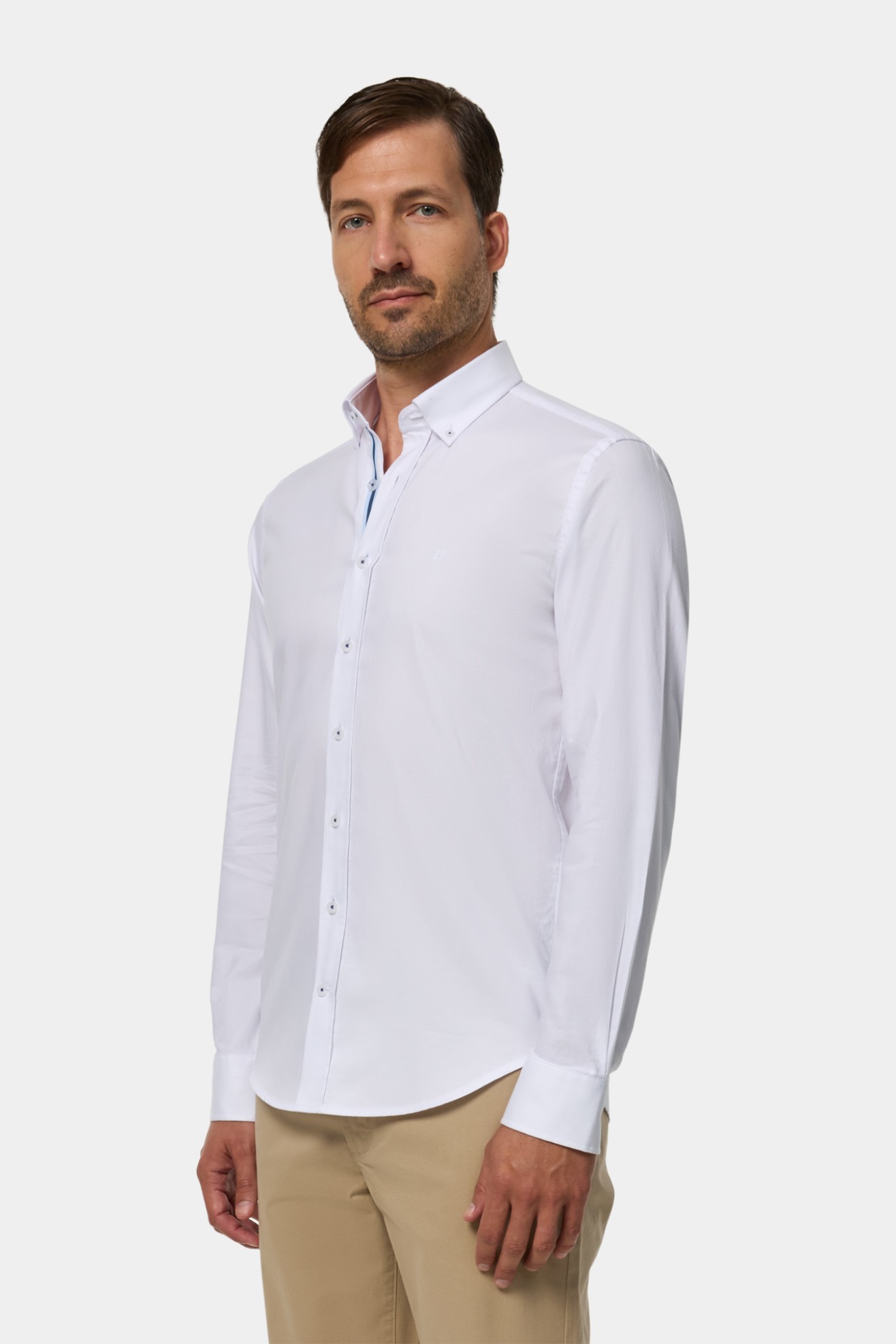 Camisa slim fit em algodo