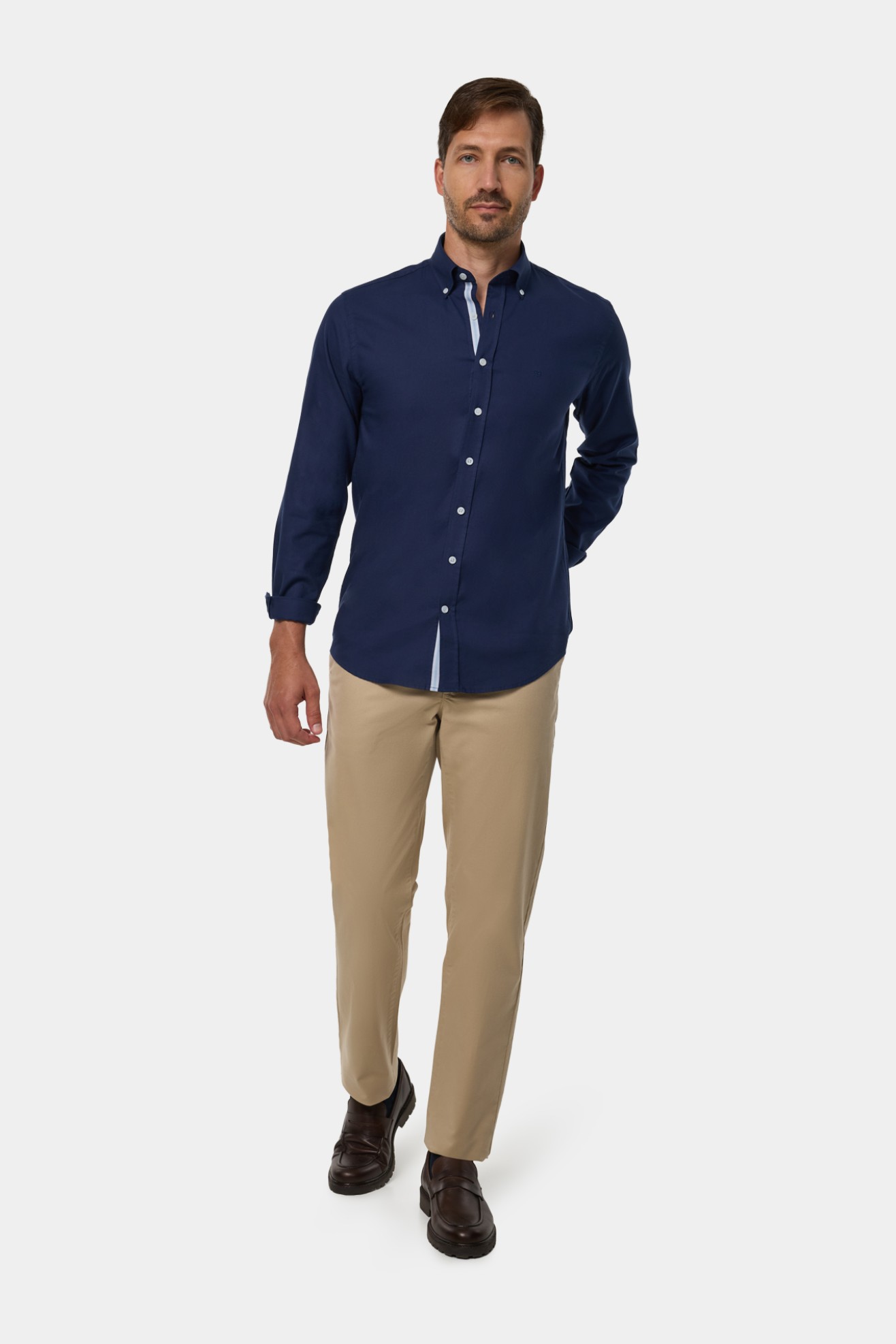 Camisa slim fit em algodo