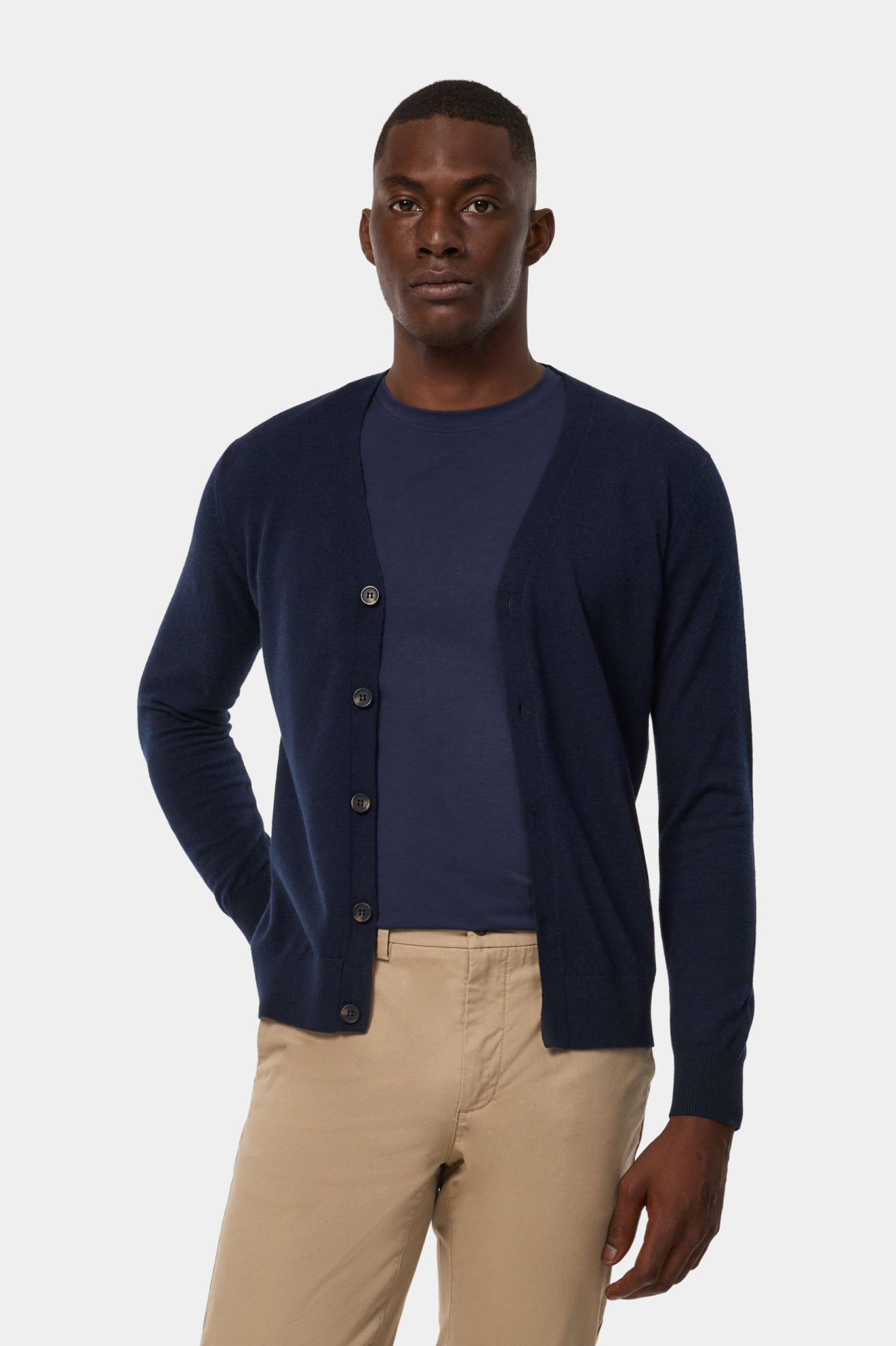 Chaqueta de punto de algodón y lana