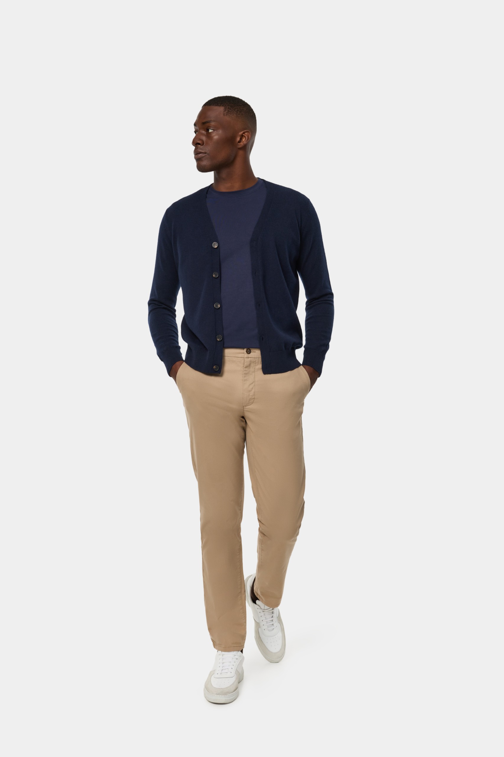 Chaqueta de punto de algodón y lana